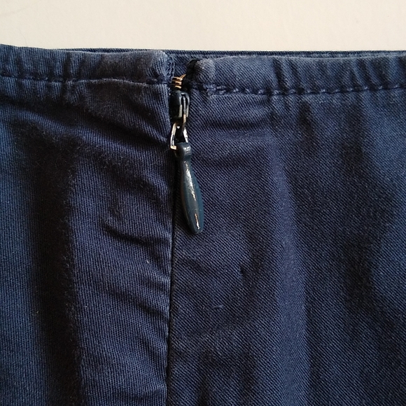 Anthropologie Elevenses navy blue cotton fitted pencil skirt 0 - Picture 4 of 6
